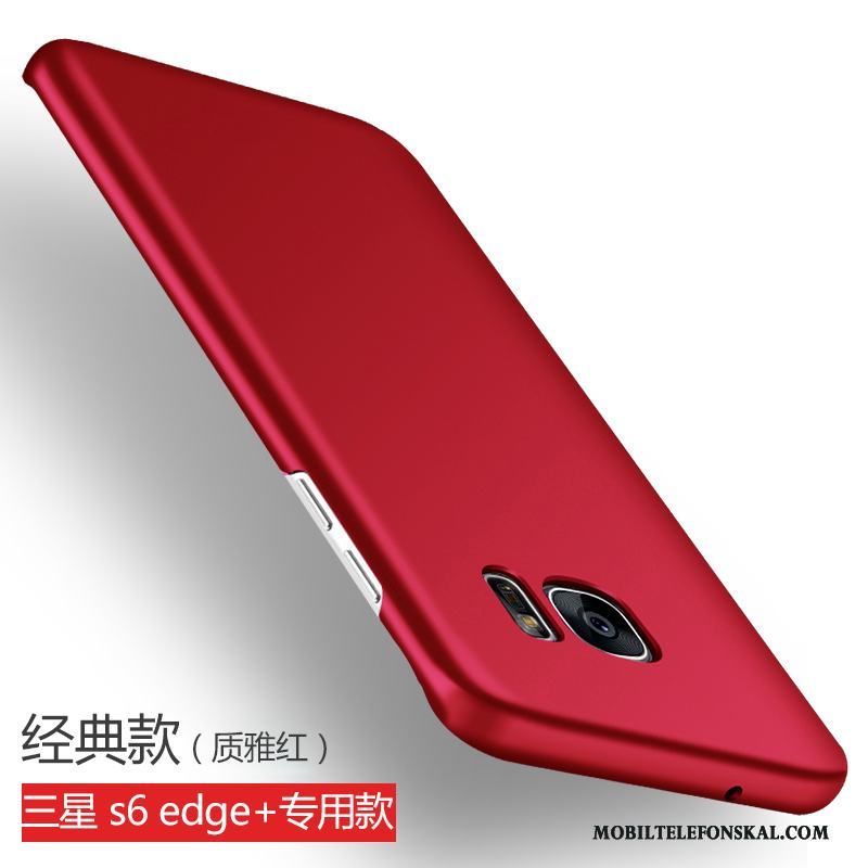 Samsung Galaxy S6 Edge + Skydd Trend Nubuck Skal Telefon Tunn Fodral Röd