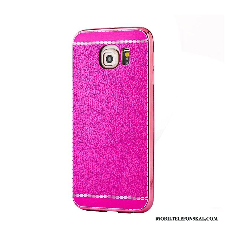 Samsung Galaxy S6 Skal Fodral Plating Läder Mjuk Business Stjärna Trend