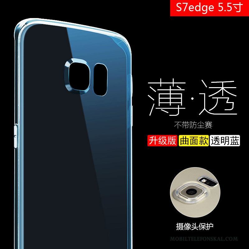 Samsung Galaxy S7 Edge Fallskydd Transparent Silikon Blå Skal Telefon Stjärna