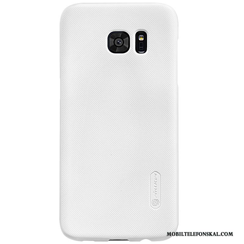 Samsung Galaxy S7 Edge Nubuck Mobil Telefon Skärmskydd Film Vit Stjärna Skal Telefon