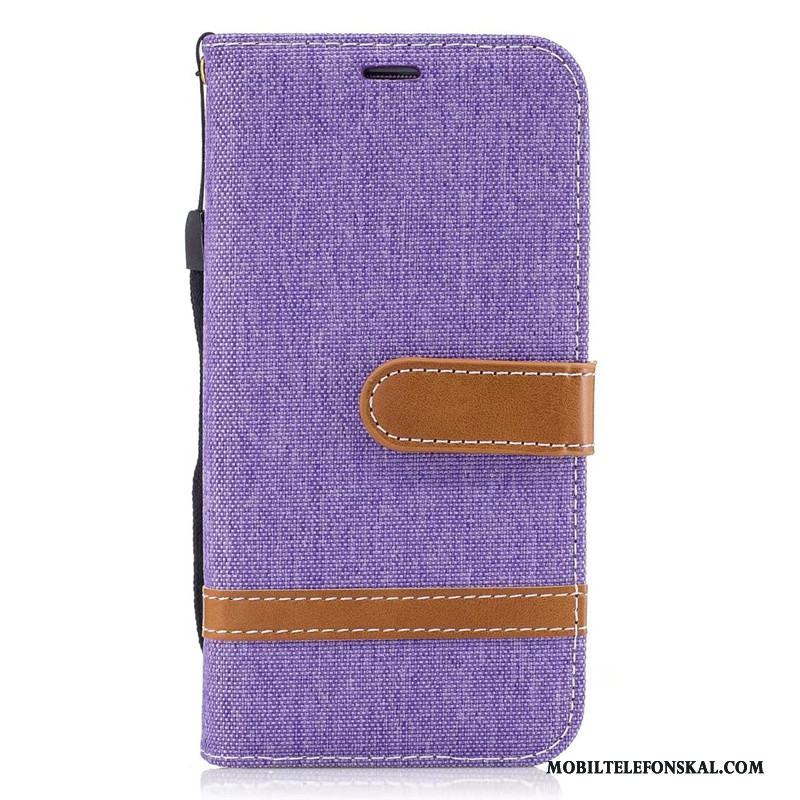 Samsung Galaxy S7 Edge Ny Clamshell Denim Purpur Skal Mobil Telefon Plånbok