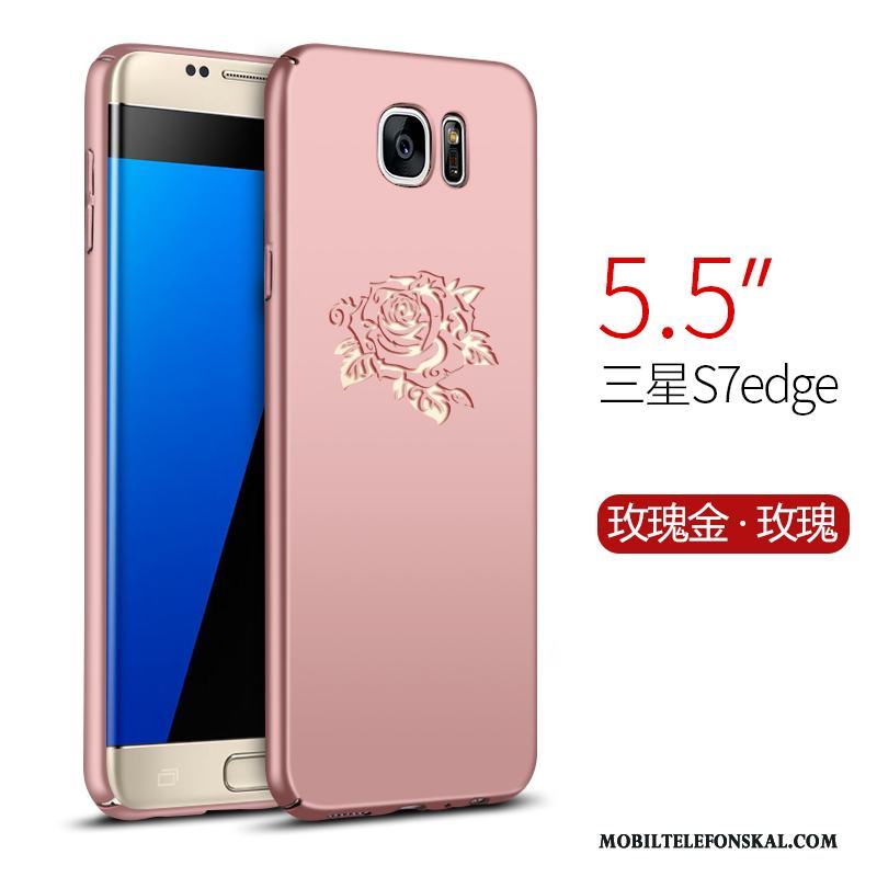 Samsung Galaxy S7 Edge Skal Fallskydd Nubuck Rosa Hård Telefon Stjärna