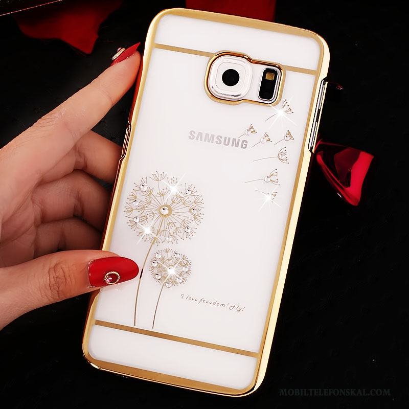 Samsung Galaxy S7 Edge Skal Fodral Plating Skydd Strass Guld Slim Transparent