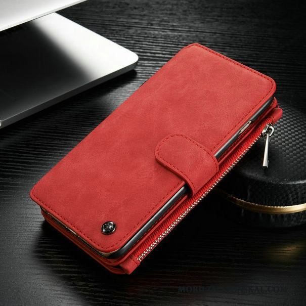 Samsung Galaxy S7 Edge Täcka Röd Kort Mobil Telefon Plånbok Fodral Skal