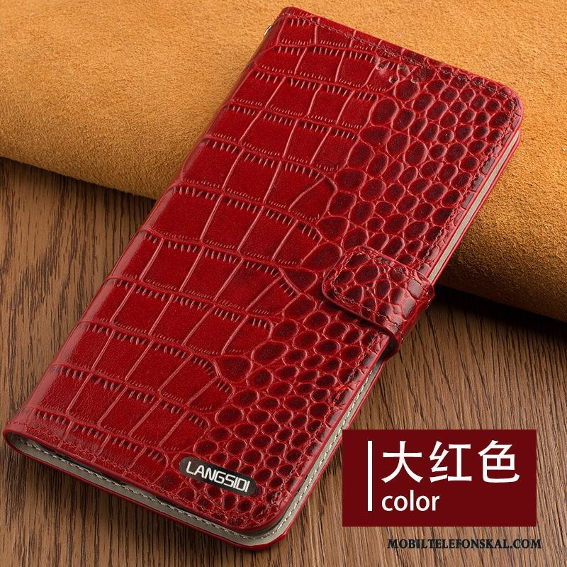 Samsung Galaxy S7 Läder Skal Skydd Äkta Läder Röd Fodral Telefon