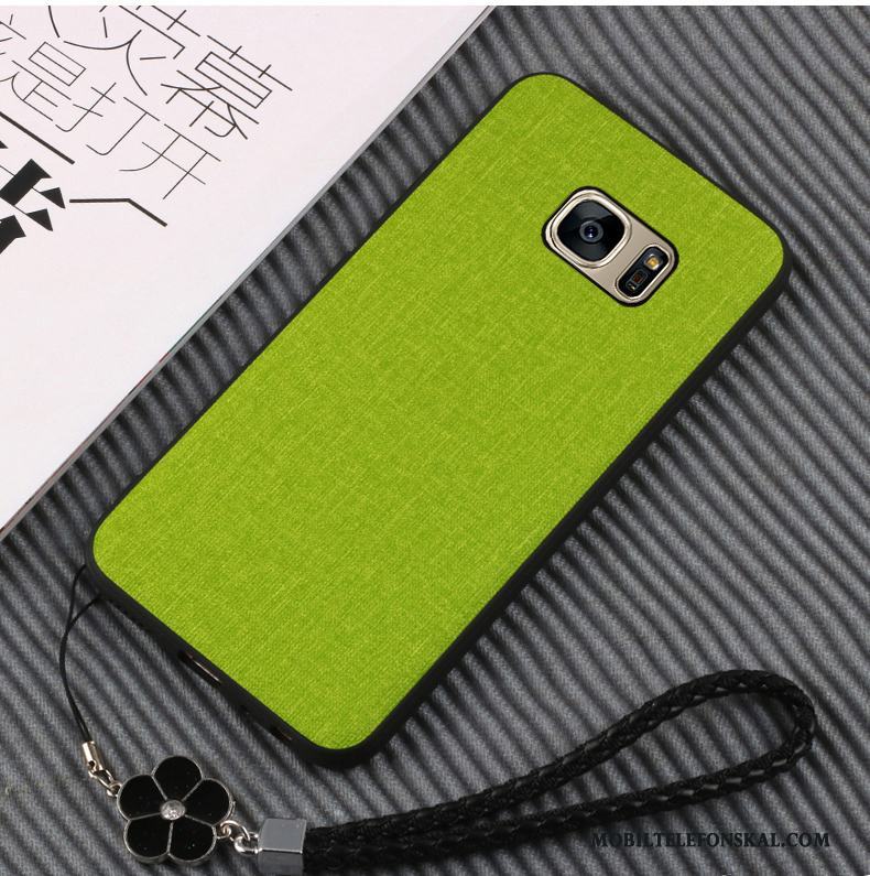 Samsung Galaxy S7 Mjuk Skydd Grön Läder Skal Telefon Stjärna Silikon