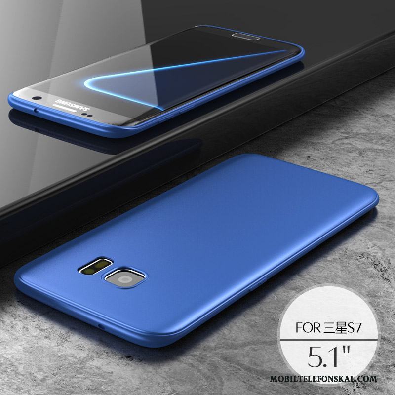 Samsung Galaxy S7 Nubuck Ny Skal Telefon Blå Stjärna Silikon