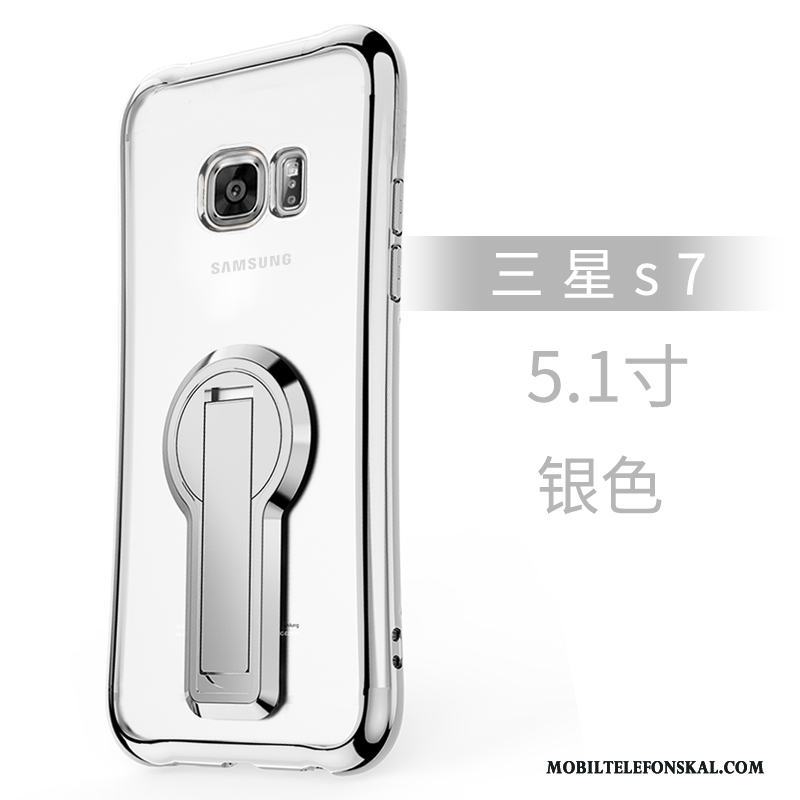 Samsung Galaxy S7 Silver Stjärna Silikon Fodral Fallskydd Skal Telefon Mobil Telefon