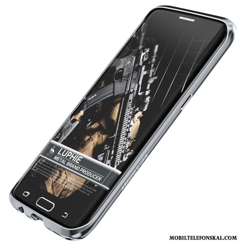 Samsung Galaxy S7 Skal Silver Stjärna Fallskydd Frame Metall Fodral Trend