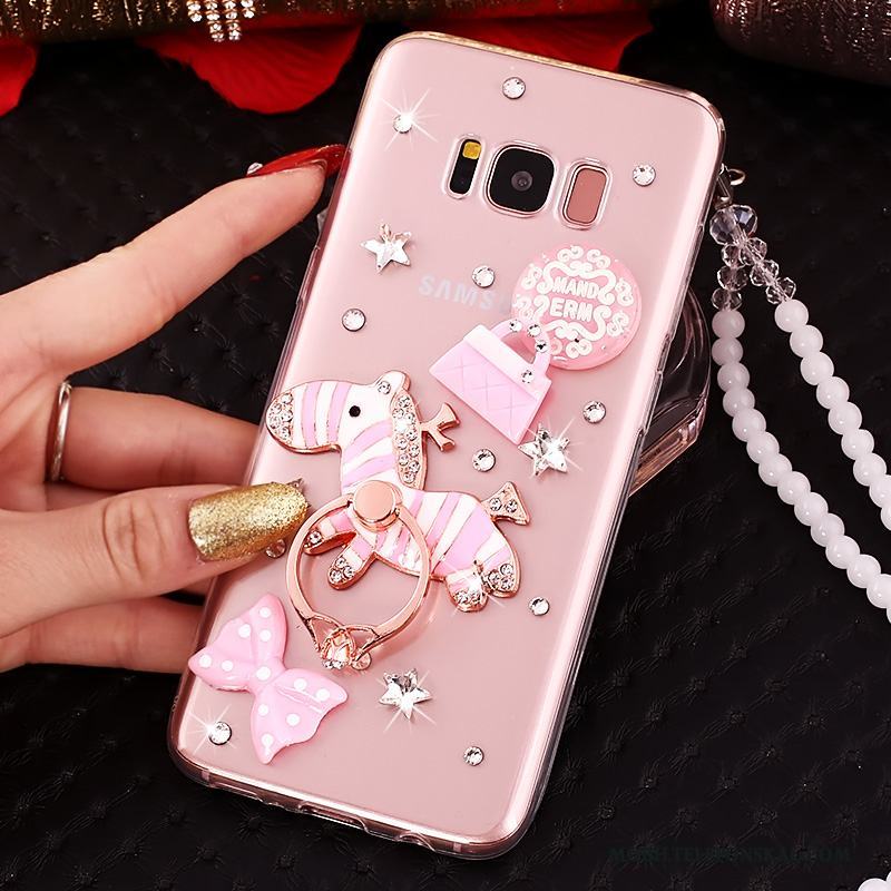 Samsung Galaxy S8+ Fodral Rosa Stjärna Skal Skydd Silikon Strass