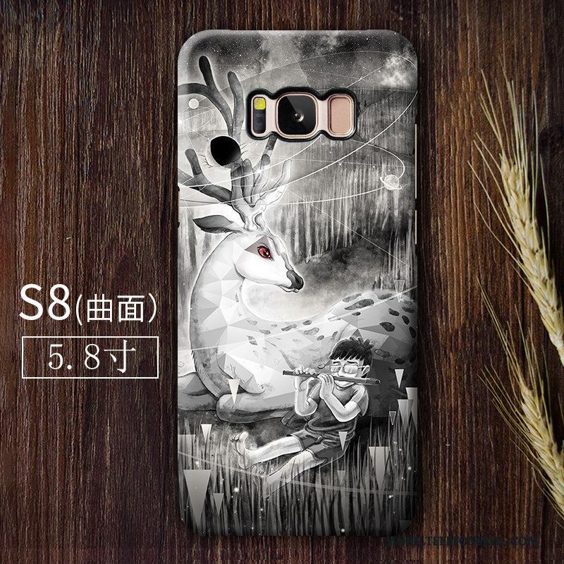 Samsung Galaxy S8 Kinesisk Stil Konst Grå Vind Skal Telefon Fodral