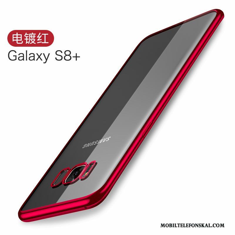 Samsung Galaxy S8+ Röd Skal Telefon Silikon Fodral Stjärna Transparent Plating