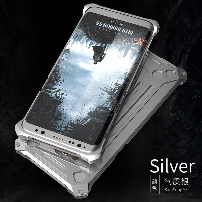 Samsung Galaxy S8 Skydd All Inclusive Stjärna Silver Metall Skal Hård