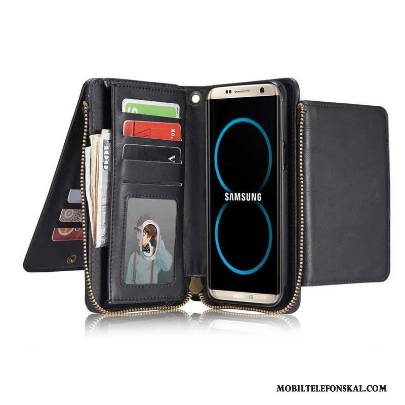 Samsung Galaxy S8 Väska Stjärna Skydd Skal Telefon Mobil Telefon Svart Plånbok