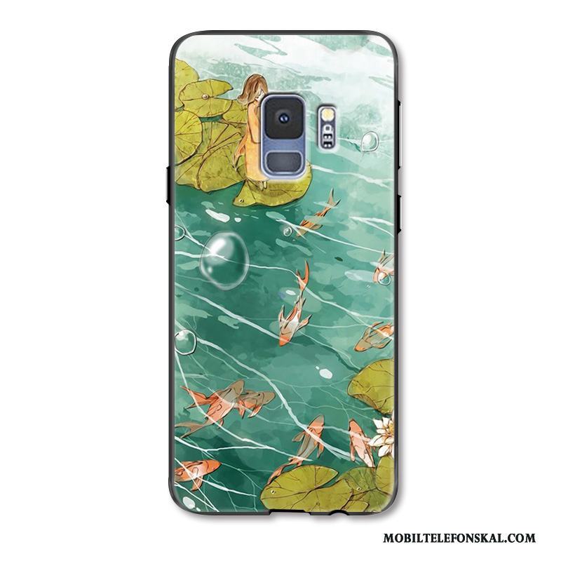 Samsung Galaxy S9 All Inclusive Lättnad Fallskydd Grön Fodral Skal Telefon Kinesisk Stil