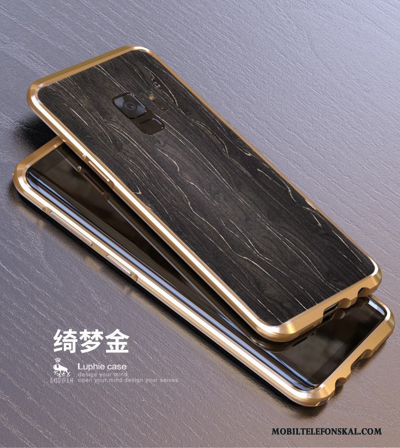 Samsung Galaxy S9 Metall Skydd Frame Guld Stjärna Bakre Omslag Skal Telefon