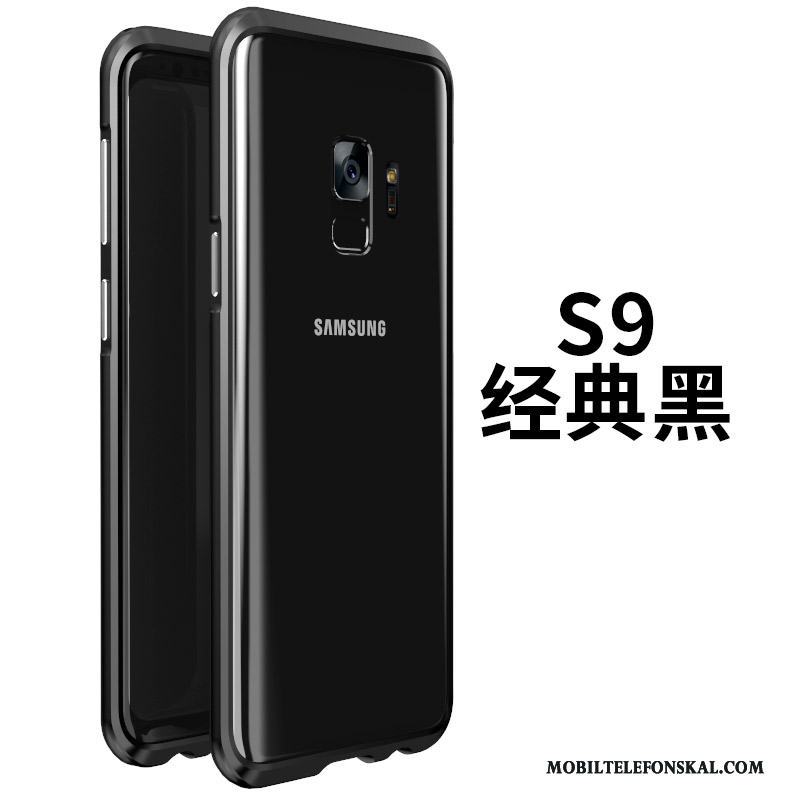 Samsung Galaxy S9 Skal Frame Glas Stjärna Metall All Inclusive Svart Skydd