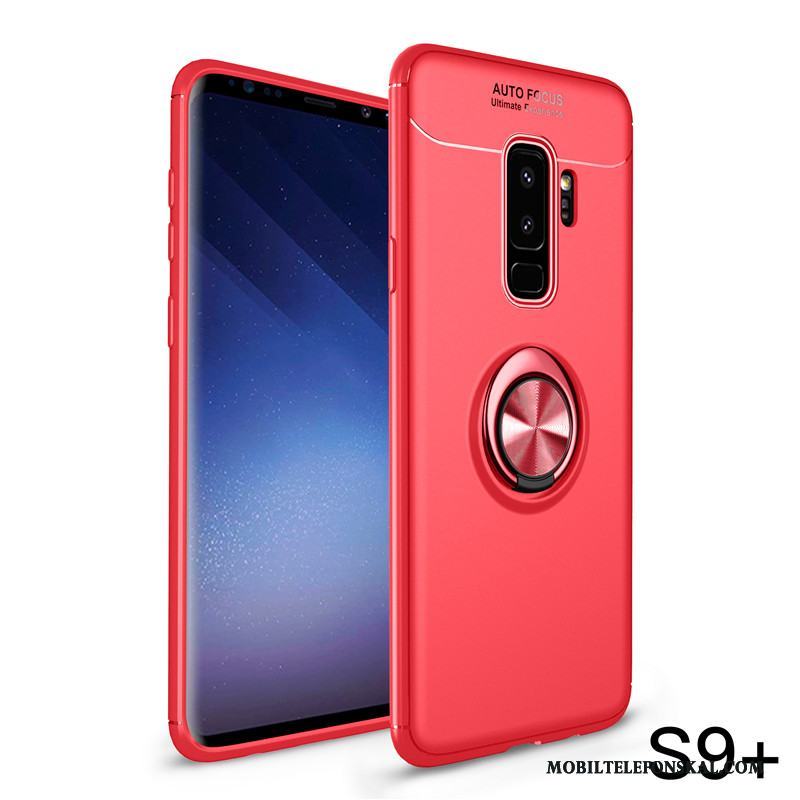 Samsung Galaxy S9+ Skal Röd Stjärna Nubuck Skydd Fallskydd Fodral Kreativa