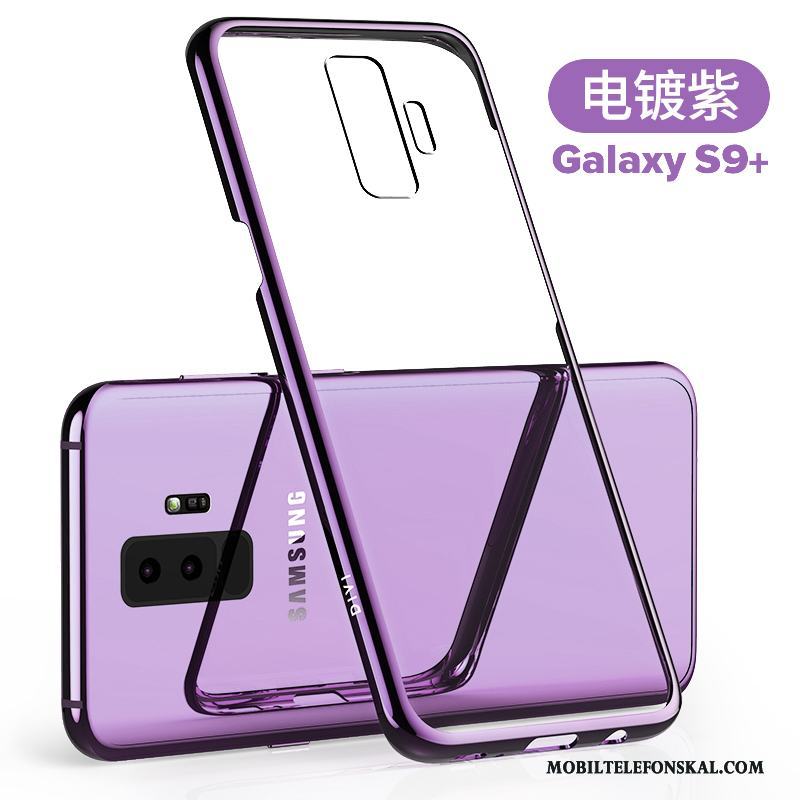 Samsung Galaxy S9+ Skal Transparent Silikon Stjärna Purpur Fodral Slim Skydd