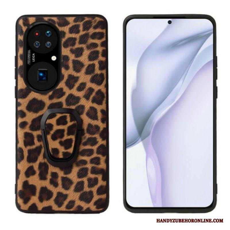 Skal Huawei P50 Pro Ringstöd I Leopardstil