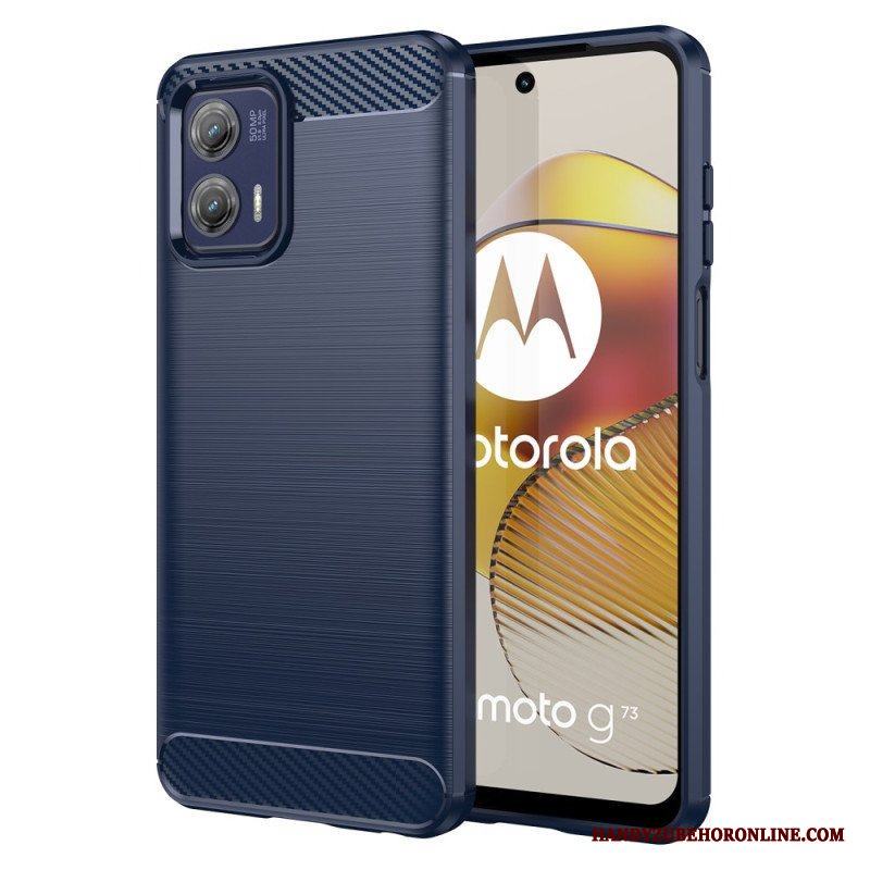 Skal Moto G73 5G Borstad Kolfiber