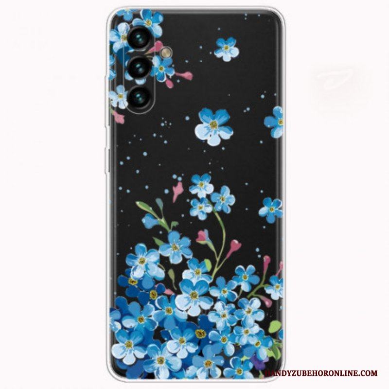 Skal Samsung Galaxy A13 5G / A04s Blå Blommor