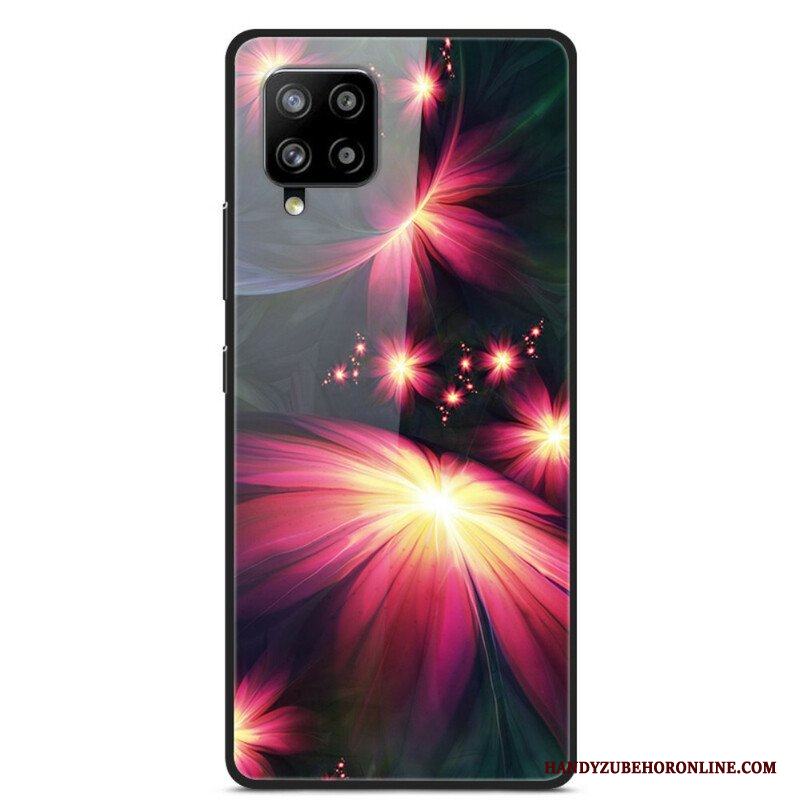 Skal Samsung Galaxy A42 5G Fancy Flowers Härdat Glas