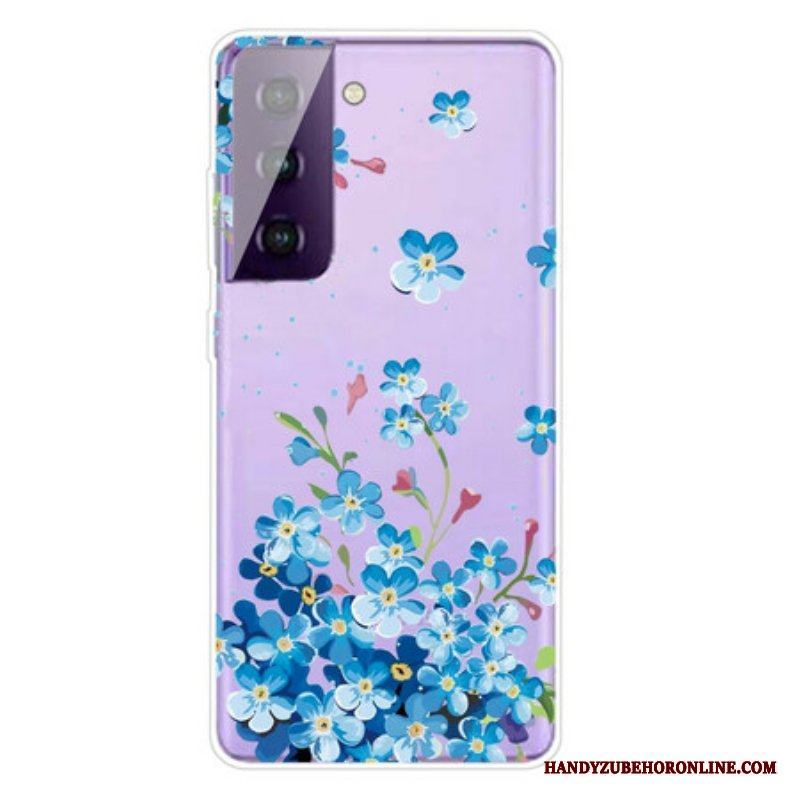 Skal Samsung Galaxy S21 FE Blå Blommor