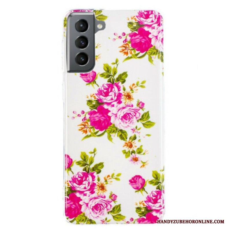 Skal Samsung Galaxy S21 FE Fluorescerande Liberty Flowers