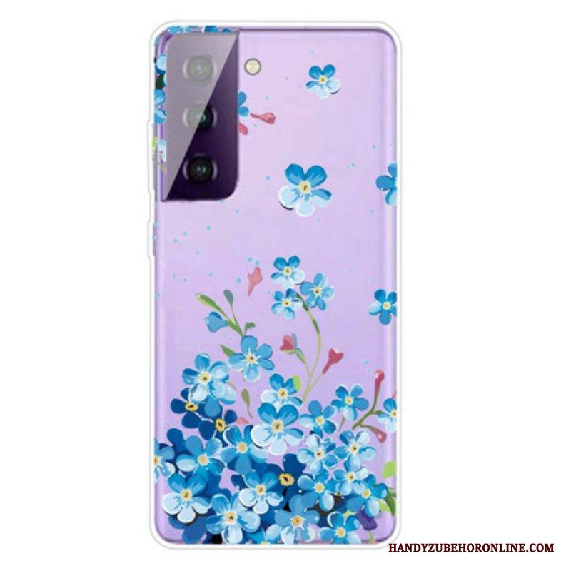 Skal Samsung Galaxy S21 Plus 5G Blå Blommor