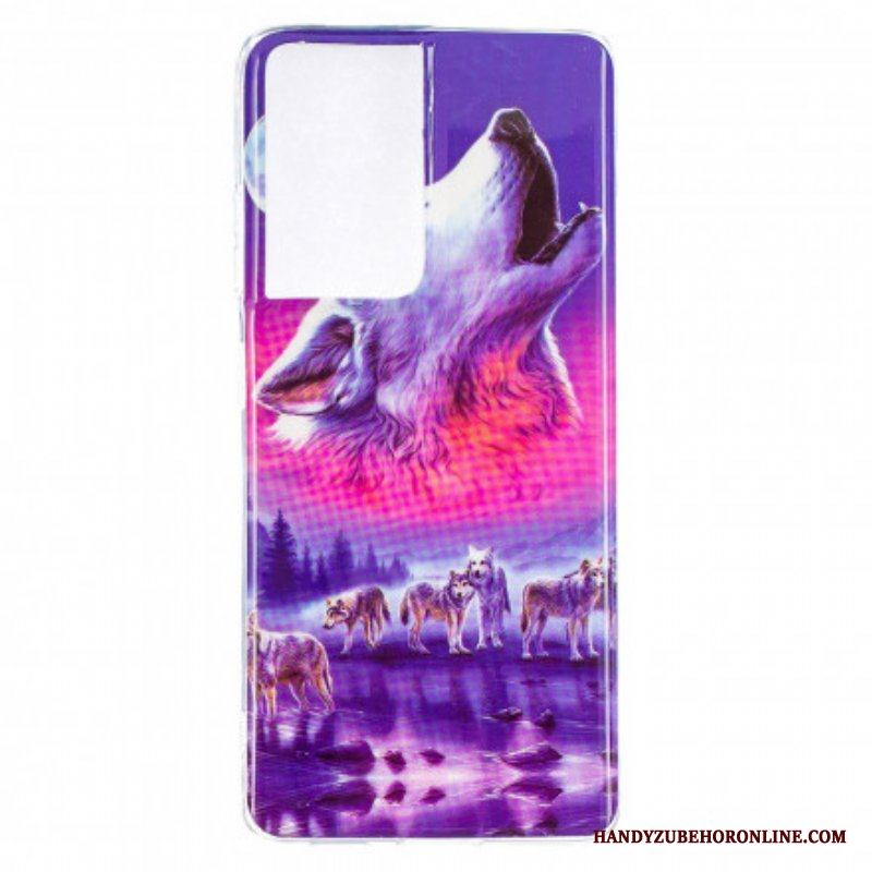 Skal Samsung Galaxy S21 Ultra 5G Fluorescerande Wolf Series