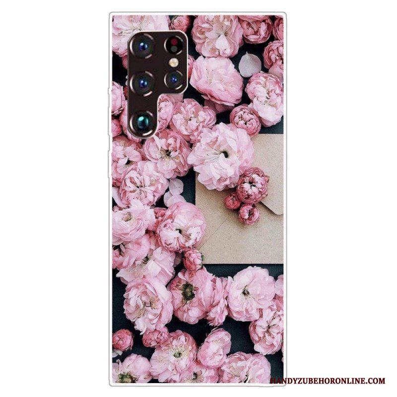 Skal Samsung Galaxy S22 Ultra 5G Rosa Blommor