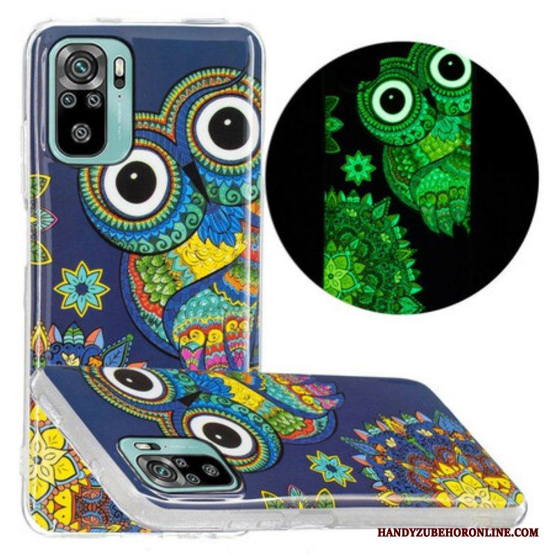 Skal Xiaomi Redmi Note 10 / 10S Fluorescerande Uggla Mandala