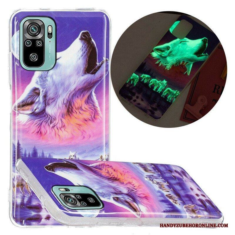 Skal Xiaomi Redmi Note 10 / 10S Fluorescerande Wolf Series