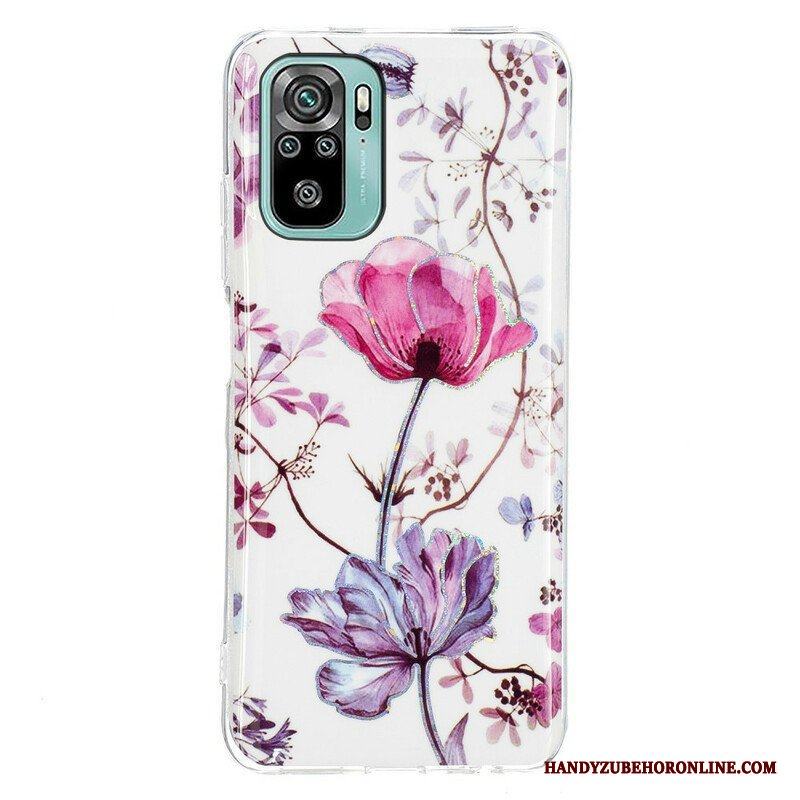 Skal Xiaomi Redmi Note 10 / 10S Marmorerade Blommor