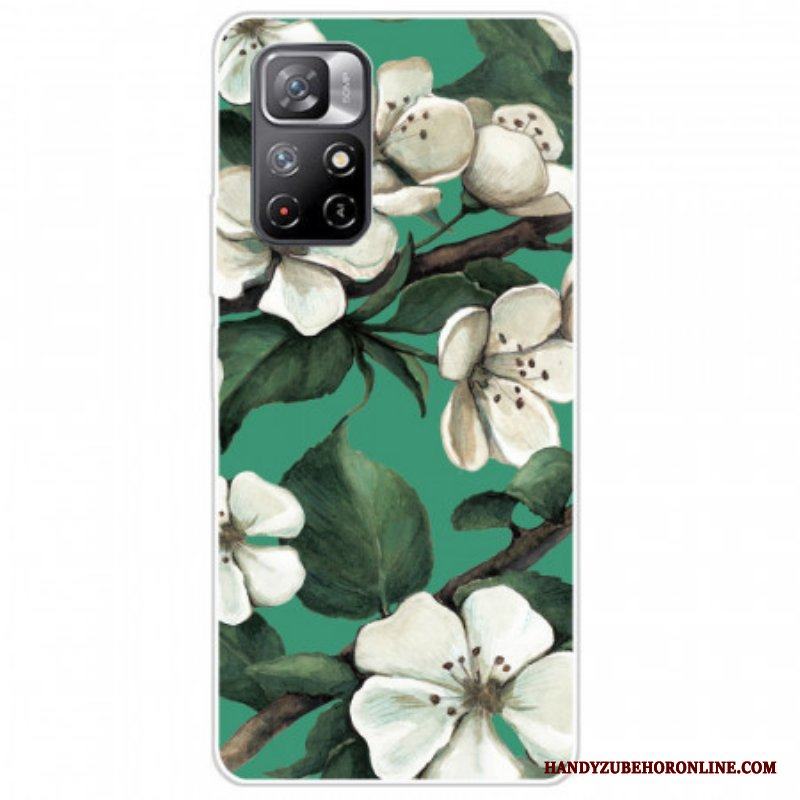 Skal Xiaomi Redmi Note 11 Pro Plus 5G Silikon Vita Blommor