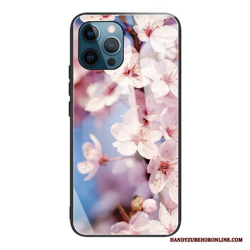 Skal iPhone 13 Pro Max Realistiska Blommor I Härdat Glas