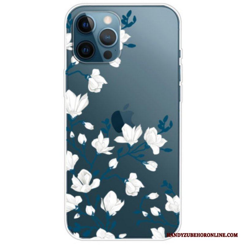 Skal iPhone 14 Pro Sömlösa Vita Blommor