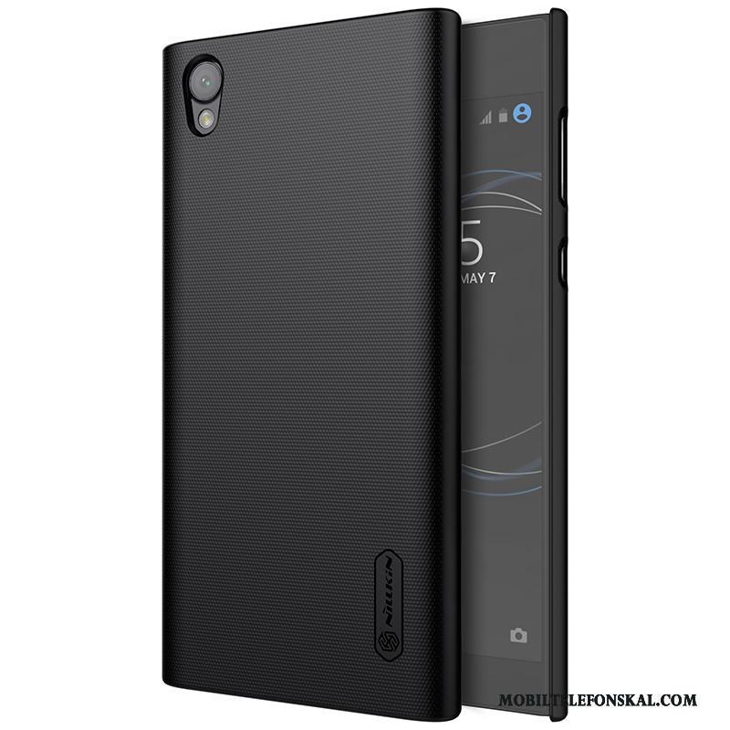 Sony Xperia L1 Glidskydds Mobil Telefon Hård Svart Nubuck Fodral Skal Telefon