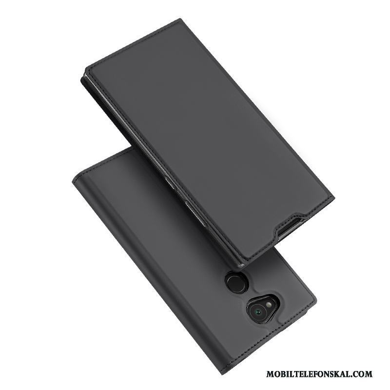 Sony Xperia L2 Skal Support Fodral Fallskydd Mobil Telefon All Inclusive Läderfodral Svart