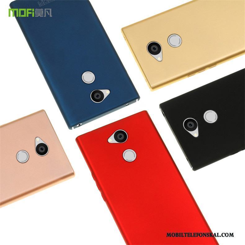 Sony Xperia L2 Skal Telefon Fodral Röd Slim Skydd Nubuck Hemming