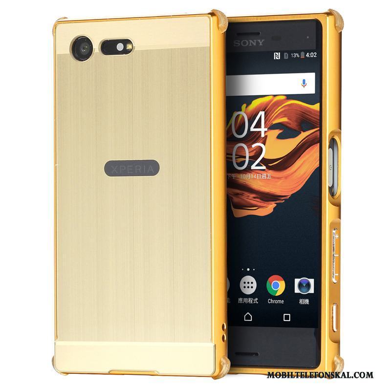 Sony Xperia X Compact Skal Frame Metall Mobil Telefon Fodral Guld Skydd Fallskydd