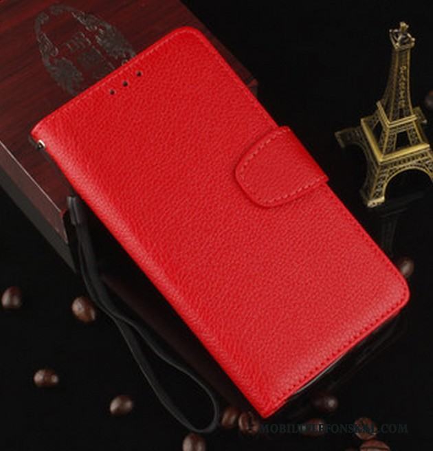 Sony Xperia X Skydd Läderfodral Mjuk Röd Täcka Väska Skal Telefon