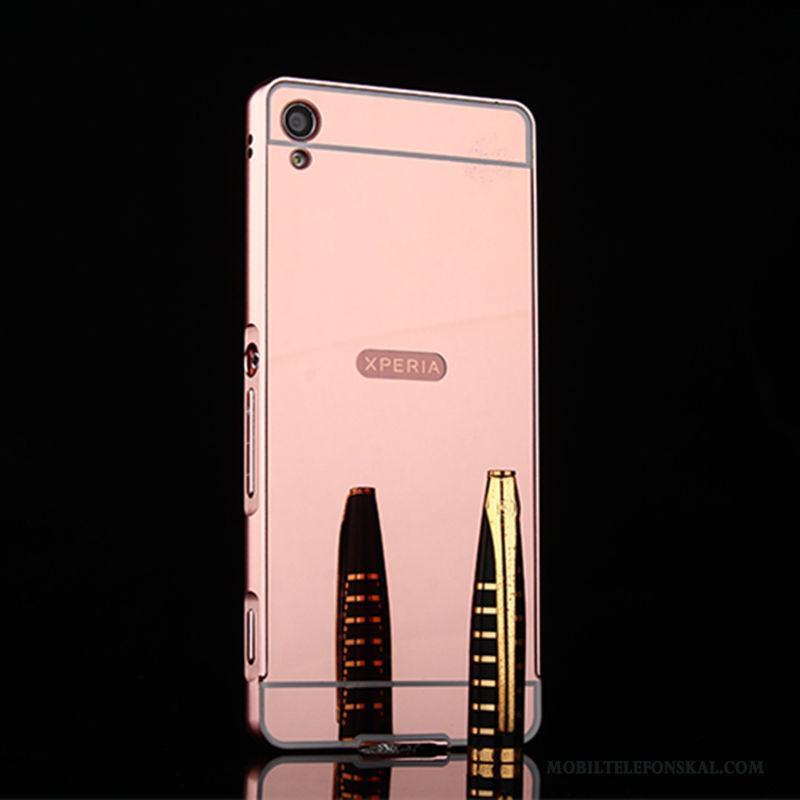 Sony Xperia Xa Skal Telefon Fodral Frame Bakre Omslag Metall Rosa Guld Skydd