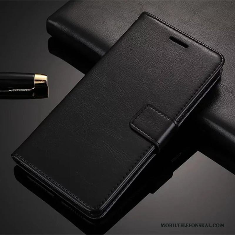 Sony Xperia Xa Täcka Skal Telefon Fodral Plånbok Svart Läderfodral Skydd