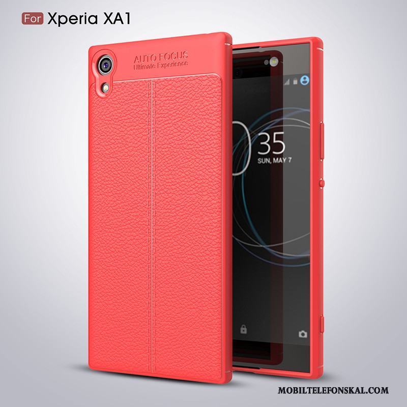 Sony Xperia Xa1 Kreativa Röd Mjuk Skal Telefon All Inclusive Läder Mönster