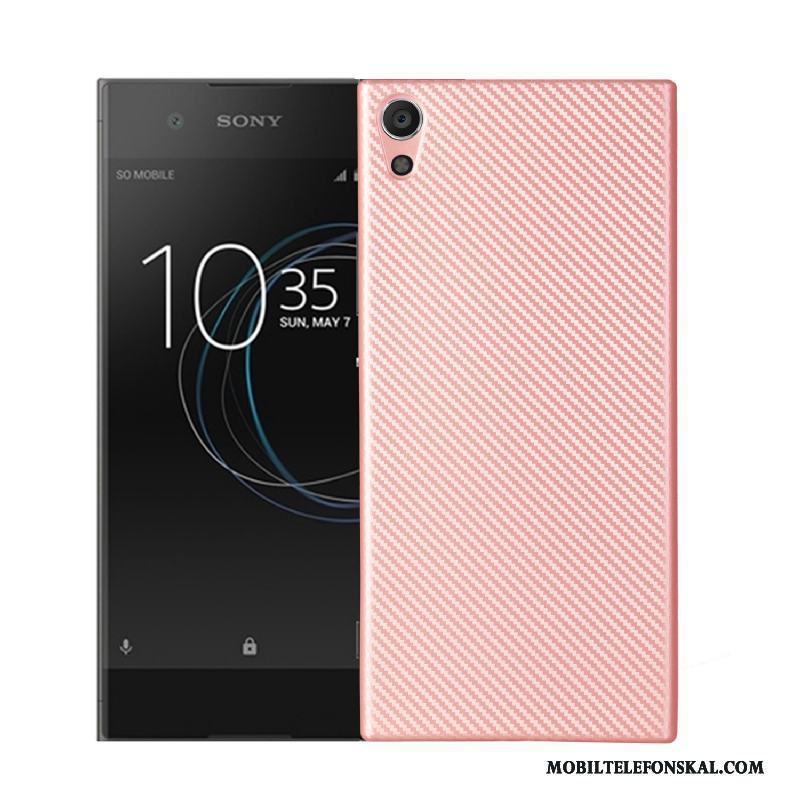 Sony Xperia Xa1 Mjuk Rosa Kostfiber Skal Fodral Skydd Telefon