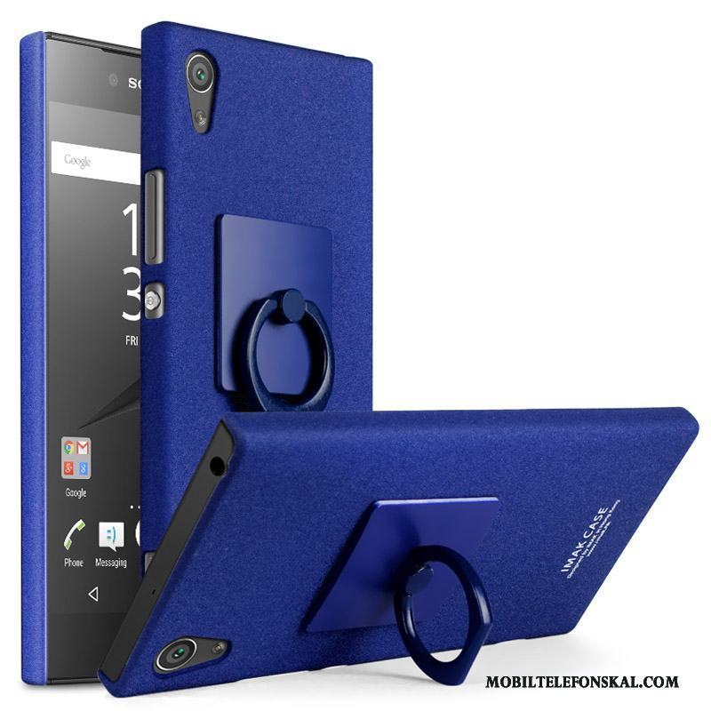 Sony Xperia Xa1 Support Skal Telefon Blå Spänne Nubuck Fodral