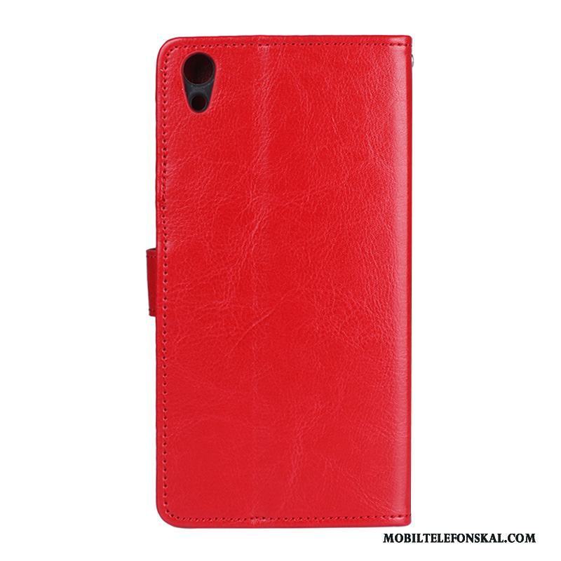 Sony Xperia Xa1 Ultra Mobil Telefon Plånbok Fodral Läderfodral Röd Skal Telefon