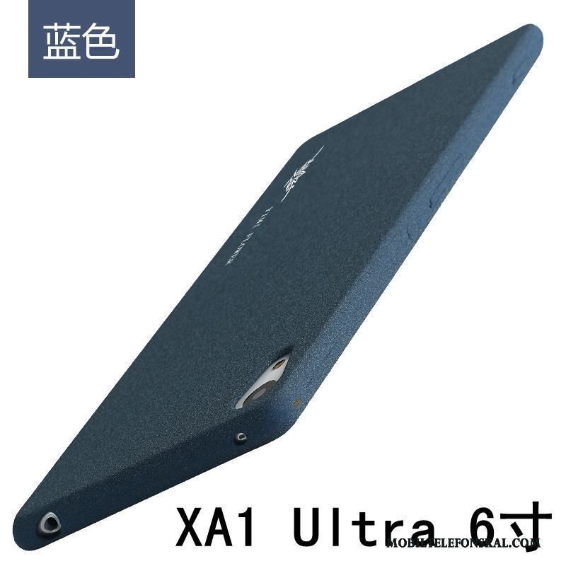 Sony Xperia Xa1 Ultra Skal All Inclusive Fodral Blå Nubuck Mjuk Telefon